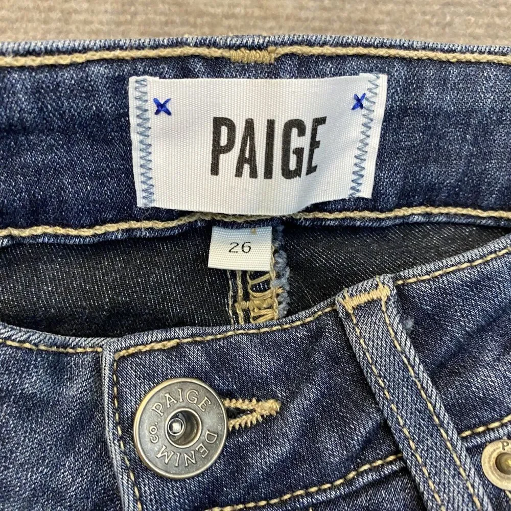 Paige Jeans Womens 26 Verdugo Crop Skinny Stretch Blue Denim Pants‎
